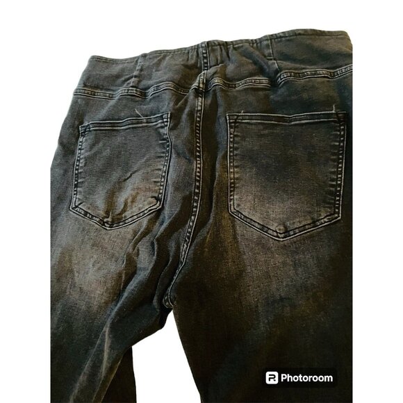 RISEN High Rise Black Denim Frayed Edge Skinny XRDP1215 2XL - Picture 6 of 9